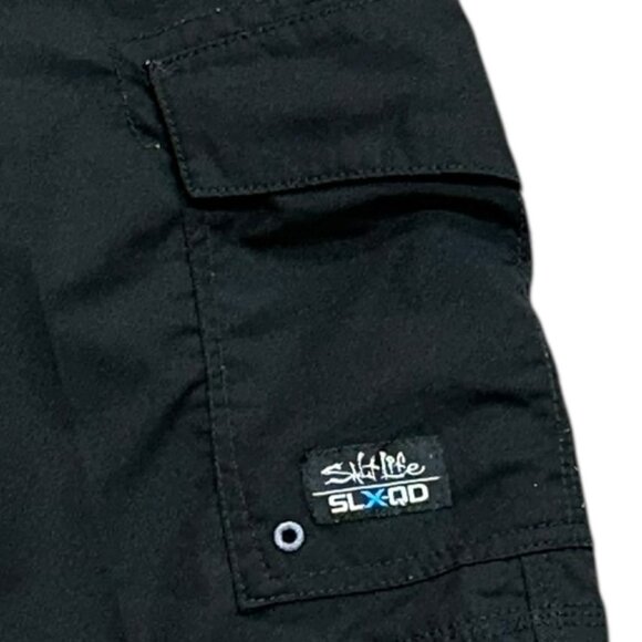 Salt Life SLX-QD‎ Vapor Stretch Black Board Shorts Swim Bathing Suit Size 30 - Picture 2 of 8